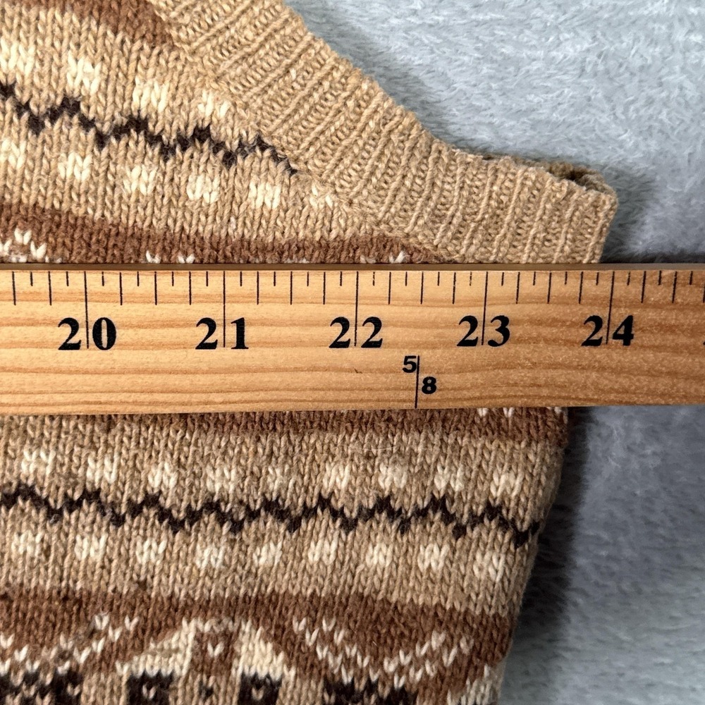 Polo Ralph Lauren Sweater Vest Mens 2XL Brown Cashmere Fair Isle Knit Vintage - Picture 5 of 8